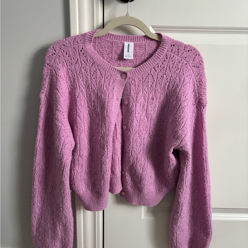 Abound Light Pink/Purple Knit Women's Cardigan